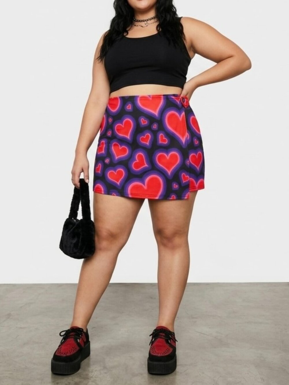 NWT dELiA*s by Dolls Kill Heart-Print Wrap Mini Skirt Size 3XL Y2K Revival 90s